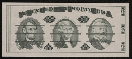 Giori Test Note Green Obverse Black Reverse Crisp UNC Note Item#P20389