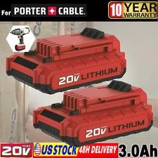 2Pack 3.0Ah For Porter Cable PCC681L 20V 20 VOLT MAX Lithium-Ion Battery PCC685L