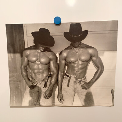 Vintage Shirtless Cowboys Poster