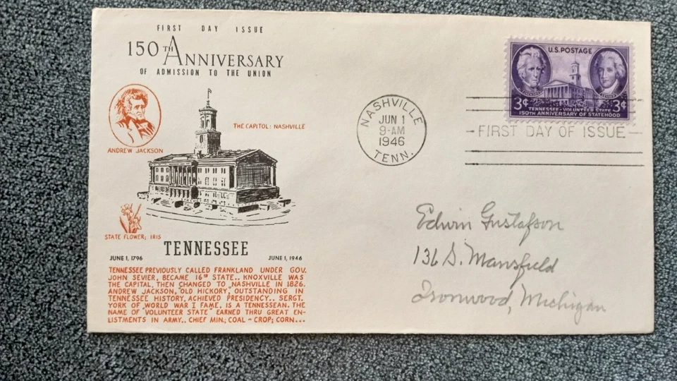 2 US FDC 1946 First Day Cover aas 19 and First Day Cover aas 02017 - Image 3 of 4