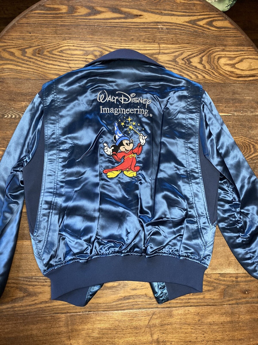 Vintage Walt Disney Imagineering Blue Satin Bomber Jacket Vintage Walt Disney Imagineering Blue Satin Bomber Jacket