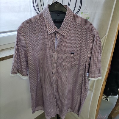 Casa Moda Herrenhemd Gr XL rot kariert Kurzarm 