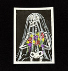 ACEO Art - Skeleton Bride, Flowers, Horror, Goth - Acrylic 2.5x3.5 by M.A.R — photo 1
