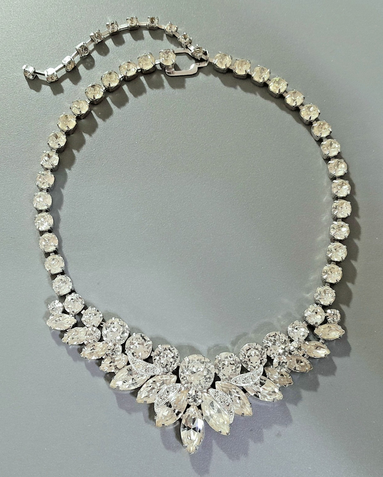 Eisenberg Ice Choker Necklace Crystal Rhinestone Adjustable Bridal Glam