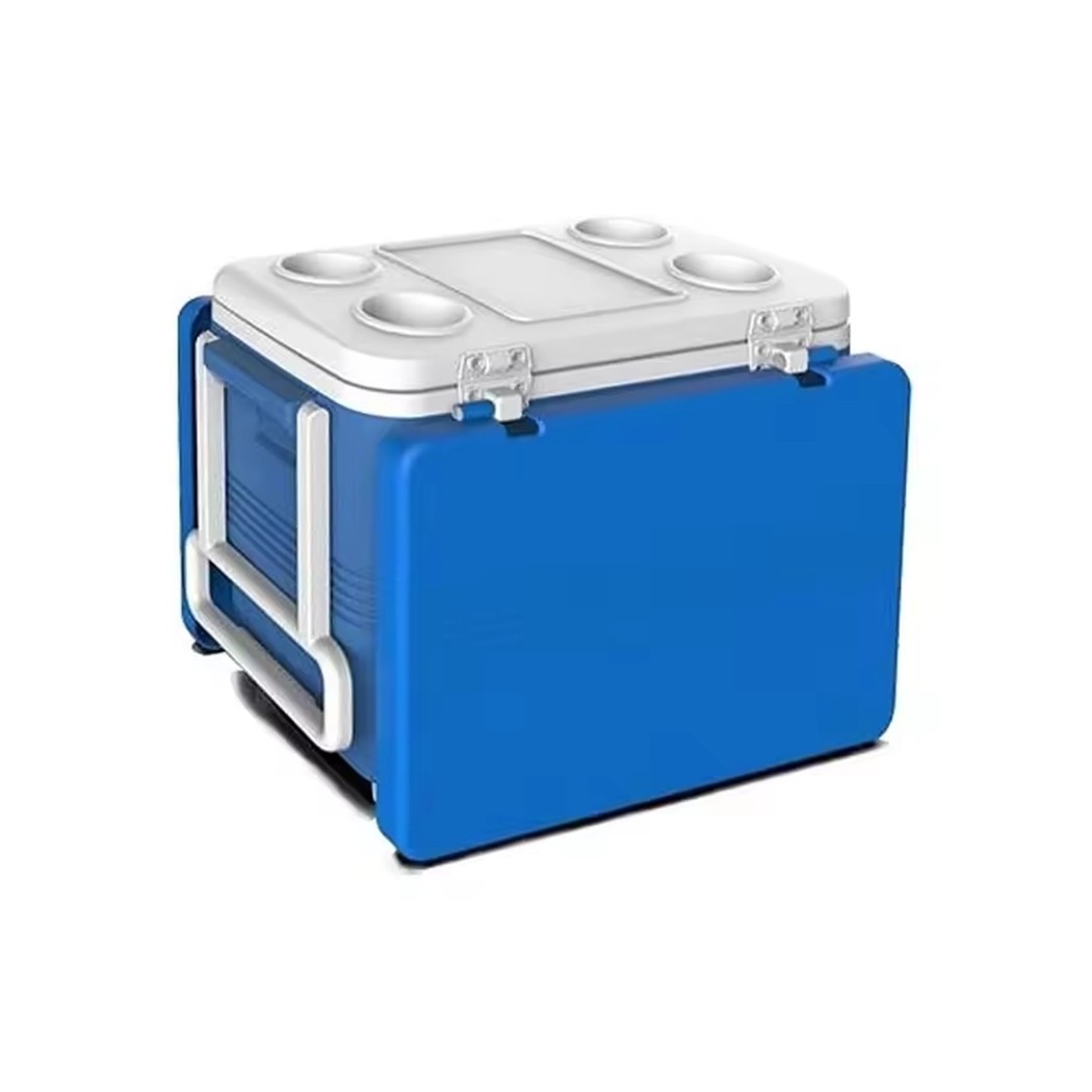 Frigo Passivo Portatile 45lt Con Tavolo Pieghevole Per Campeggio Picnic Spiaggia