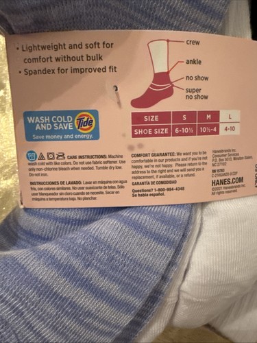NWT Hanes Girls Ankle Socks 20-Pack Soft Stretch Multi Colors Shoe Size L 4-10 - Picture 5 of 8