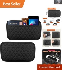 2PCS Leather Car Side Pocket Organizer - Waterproof Gap Filler for Essentials