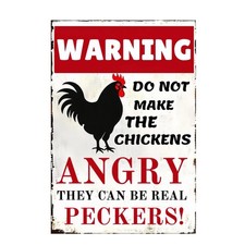 Funny Chicken Coop Sign Vintage Metal Tin Sign for Farm Yard Barn Rustic Decor