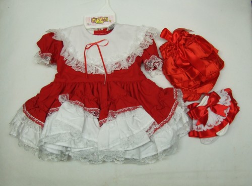 Calze eleganti rosse nuove senza etichette Lid'l Dolly's ORIGINALI SOUTH BELLE 13-15 libbre