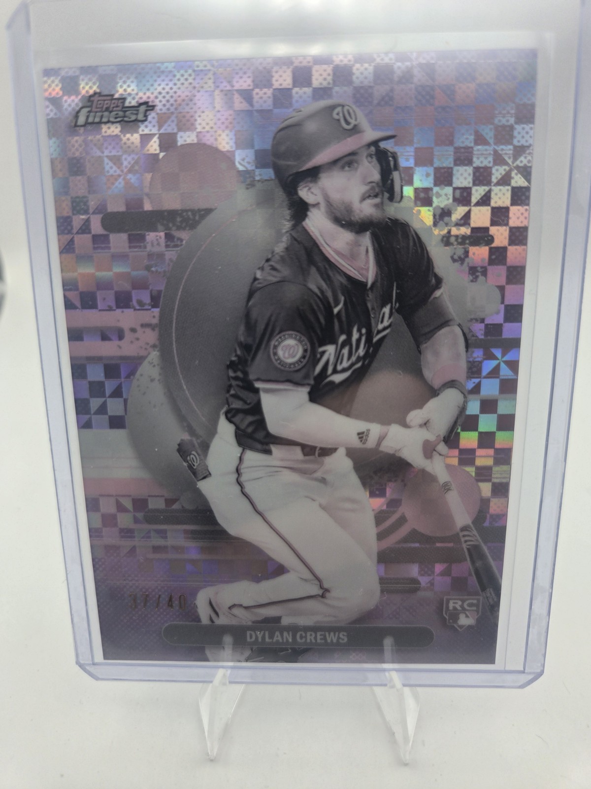 2025 Topps Finest Dylan Crews Uncommon Pearl 37/40 #125 RC Washington Nationals