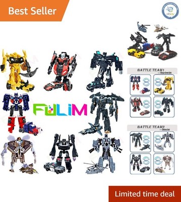 Creative 8 Pack Mini Car Robot Toys - 3.5-inch Transformable Action Figures
