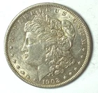 1902 $1 Morgan Silver One Dollar US Coin AU Philadelphia
