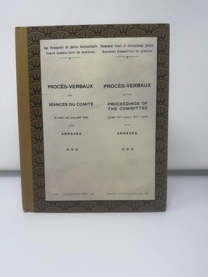 Procs-Verbaux of the Proceedings of the Committee June 16th-July 24th 1920