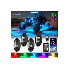 Ld Darkeagle 4Pods Segmented Rgb Led Rock Lights Kit For Atv Utv 4 Wheeler