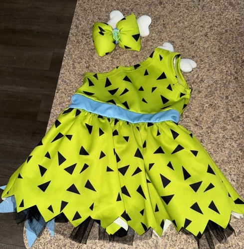 Pebbles Costume SIZE Toddler 6-9 M Cavegirl Stone Age Outfit-Custom Made - Picture 3 of 5