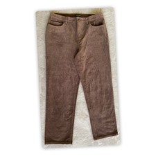 Eileen Fisher Corduroy Pants Women Medium Brown Stretch Straight Leg Minimalist