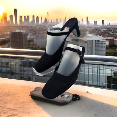 #ad Giorgio Armani Open Back Pump Black Silk Faille SQUARE TOE Size US 6.5 36.5 $100.00