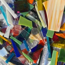 20 Pounds of Assorted Mosaic Stained Glass Scrap Bullseye Wissmach Oceanside