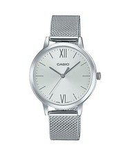 Casio Ladies' LTP-E157M-7A TAnalog Stainless Steel Mesh Band Watch LTPE157M-7A