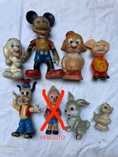 Pupazzi Walt Disney in gomma realizzati da Ledra Plastic anni '70