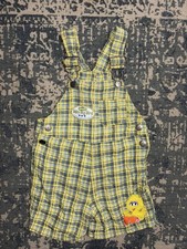 Vtg Y2K Sesame Street Baby Big Bird Overalls