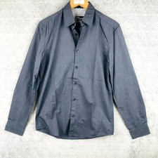 Jules Chemise Homme T2 37/38 Gris Coton Cintrée Manches Longues Boutonnée