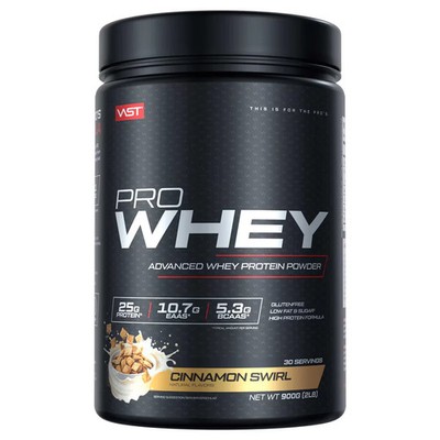 VAST Sports Pro Whey - Advanced Whey Protein Powder, 900 g Dose, Cinnamon Swirl