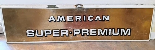 Vintage "AMERICAN SUPER PREMIUM" (Standard Oil) PORCELAIN GAS STATION SIGN