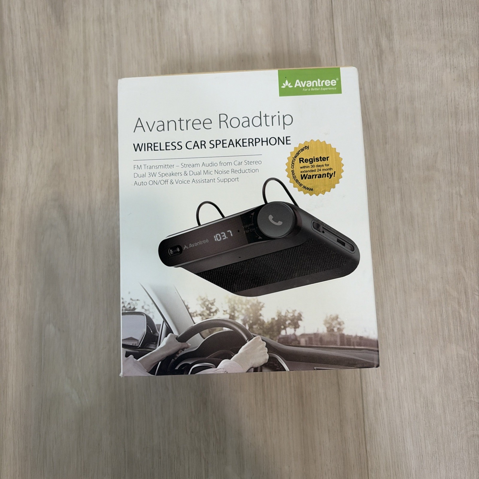 Avantree Roadtrip - Car Bluetooth Speaker & Wireless FM Transmitter Kit 2-in-...