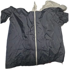 Vintage 90s Nike OOO Mens Swoosh Spell Out Rain Jacket XXL 2 Tone Hideaway Hood