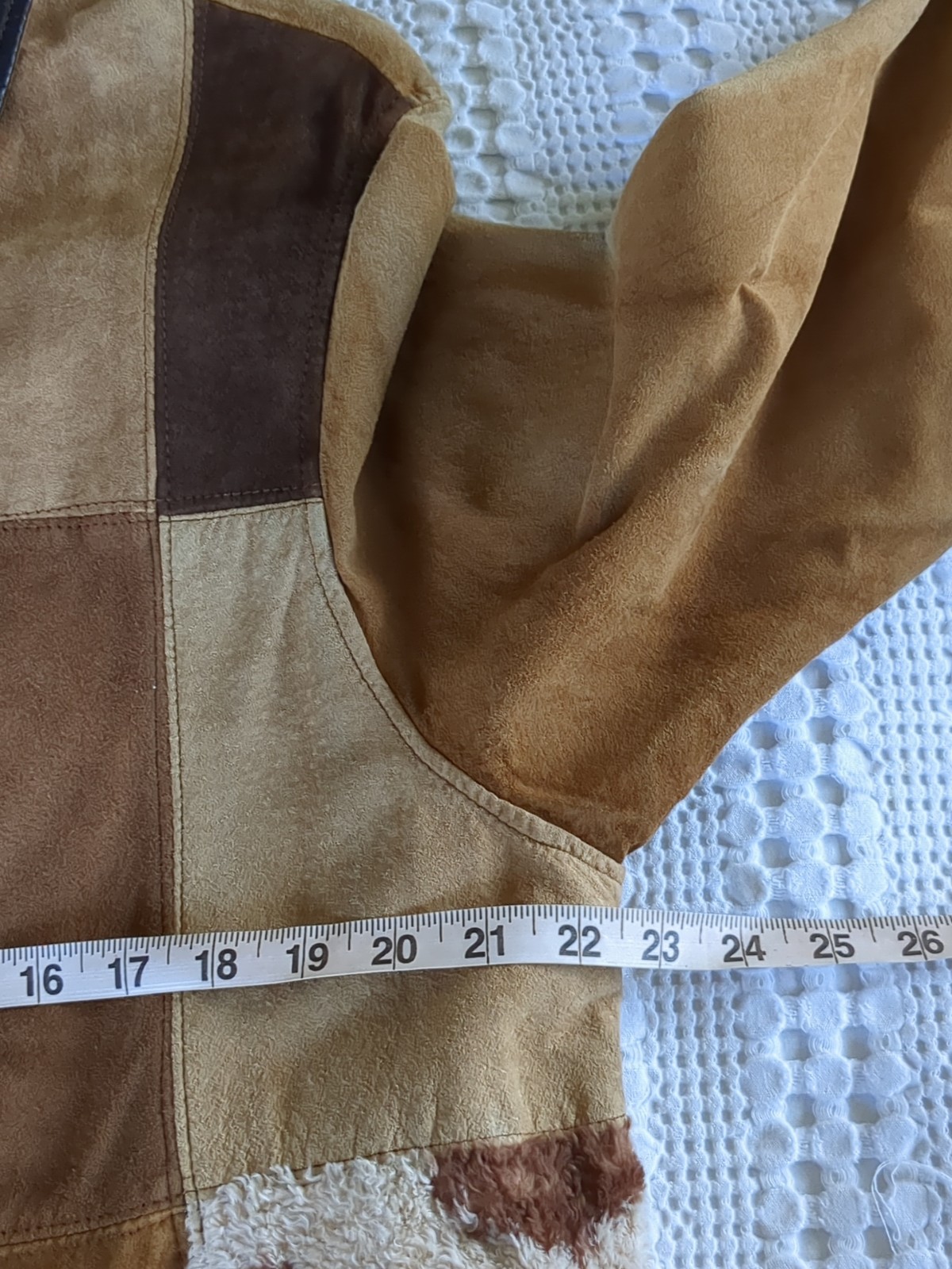 Vtg Express Patchwork Leather Jacket Cow Women Br… - image 11