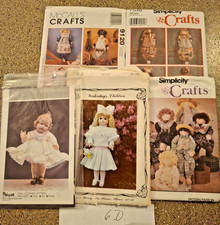 Doll Craft Uncut Sewing Patterns lot of 5 patterns