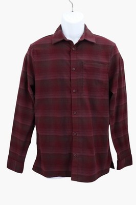 Lululemon Masons Peak Flannel Mens Size Medium Red Plaid Shirt Button Down