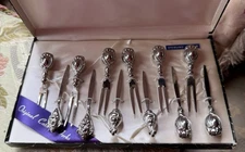 Vintage MCM Sterling Silver Hors d'oeuvre Cocktail Canape Forks Picks Set of 12