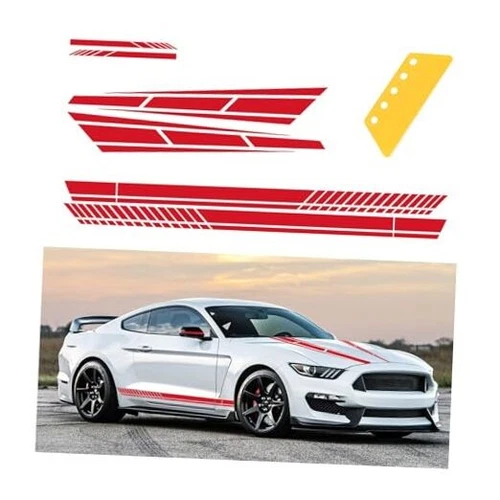  6 PCS 6X Stripe Vinyl Decal Sticker, Waterproof Car Side Body Hood Rearview 
