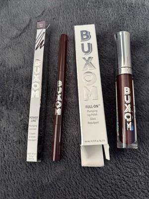 BUXOM Full On Plumping Lip Polish Gloss & Pencil Set In DOLLY DEEP Full Size New