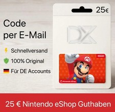 Nintendo eShop - 25&euro; Euro Gutschein Guthaben &ndash; Digital Karte | Schnell | DE