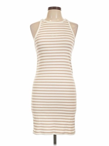 NEW Old Navy Fitted Rib-Knit Tan striped sleeveless Mini Dress Women’s 16 XL NWT - Afbeelding 3 van 12