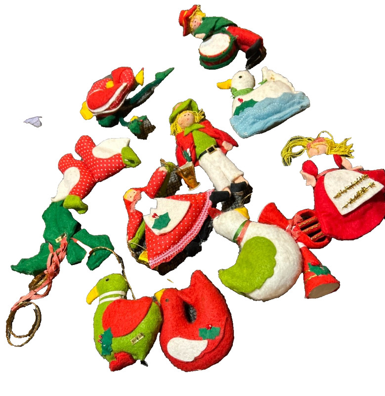 VTG 12 Days Of Christmas Handmade Ornaments 12 Days Of Christmas