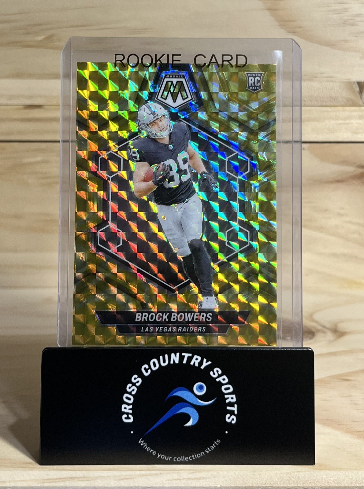 Brock Bowers 2024 Panini Mosaic #313 Las Vegas Raiders Mosaic Reactive Yellow RC