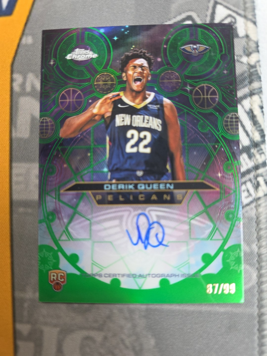 2025-26 Topps Chrome Green Chromographs Auto /99 Derik Queen RC 🔥1st in Print🔥