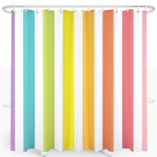 Rainbow Washable Kids Cute Shower Curtain Waterproof Polyester Fabric Shower...