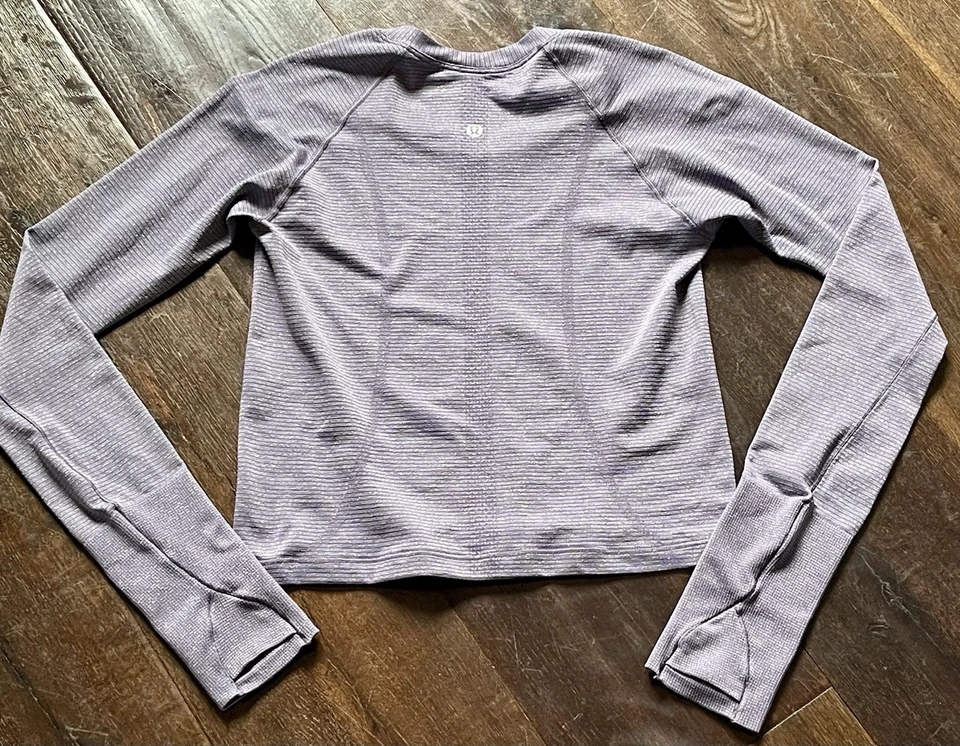 Nuevo sin etiquetas Lululemon Swiftly 2.0 manga larga talla 4 longitud carrera púrpura ceniza y plata $78 Foto 2 de 4