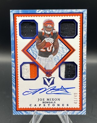 2017 Panini Vertex - Rookie Capstones Joe Mixon #112 Quartz /49 (AU, MEM, RC)