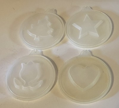 4 Vtg Tupperware Tupper Seal 3 1/2''  Replacement Lids 632 620 631 633 Shape Tops
