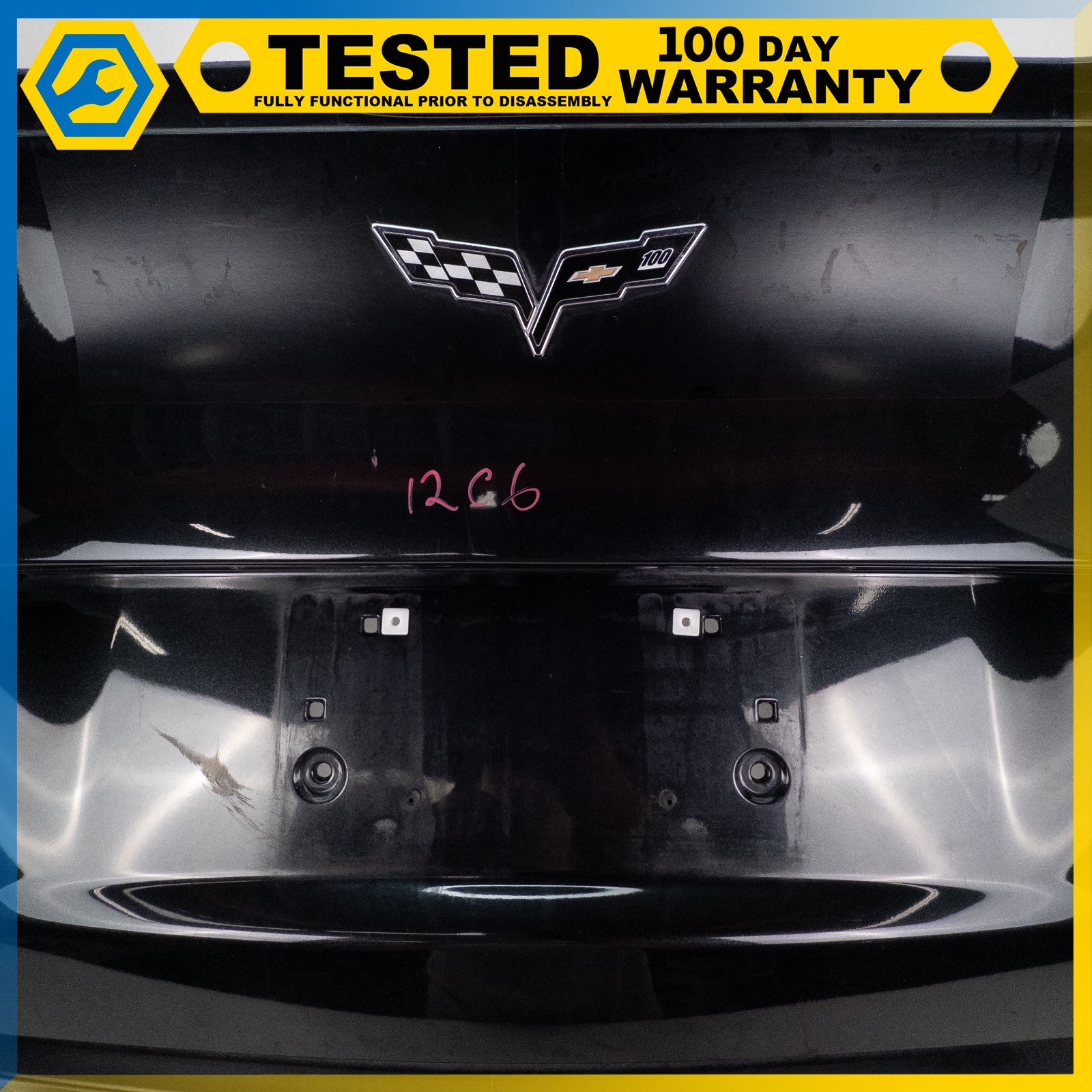 06-13 CORVETTE C6 GRAND SPORT Z06 REAR BUMPER COVER PANEL HARNESS BLACK OEM