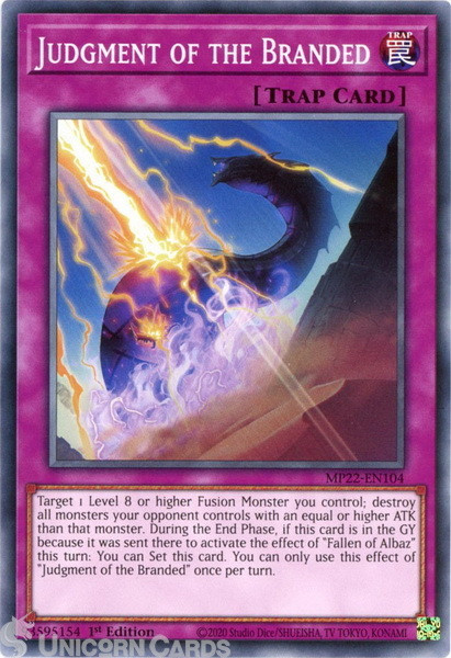 MP22-EN104 Judgment of the Branded Common 1st Edition Mint YuGiOh Card