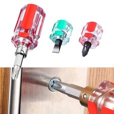 3Pcs Mini Stubby Screwdriver Set - 2-in-1 Flat & Cross Head for Narrow Spaces