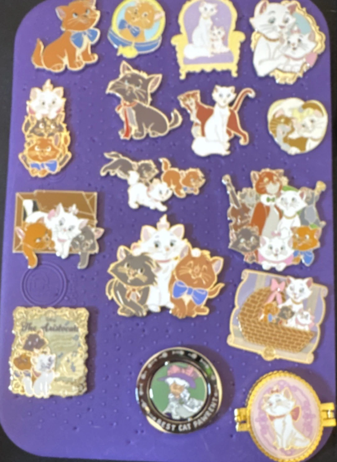 Disney The Aristocats 15 Pin Set Collection Featuring Various Characters