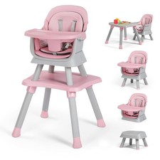 8 in 1 Baby High Chair, Coverts to Dining Booster Seat/Kids Table  Chair